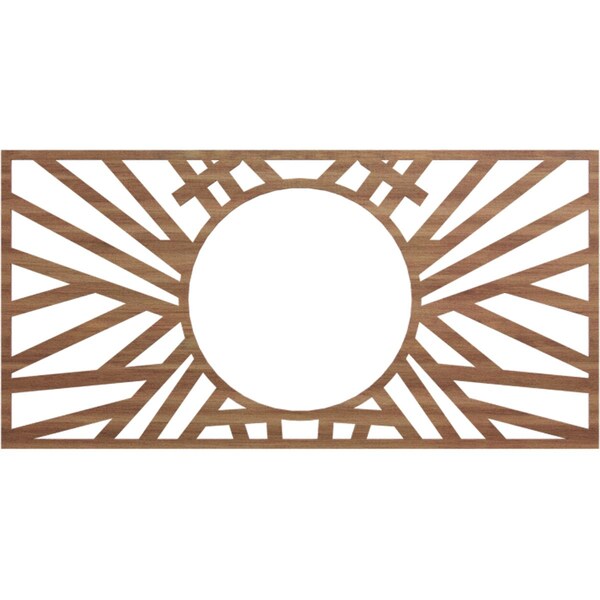 Ekena Millwork Hoover Wood Fretwork Pierced Ceiling Medallion, Walnut, 28"W x 14"H x 10 3/8"ID x 1/4"T CMWP28X14X0250HOWA - main
